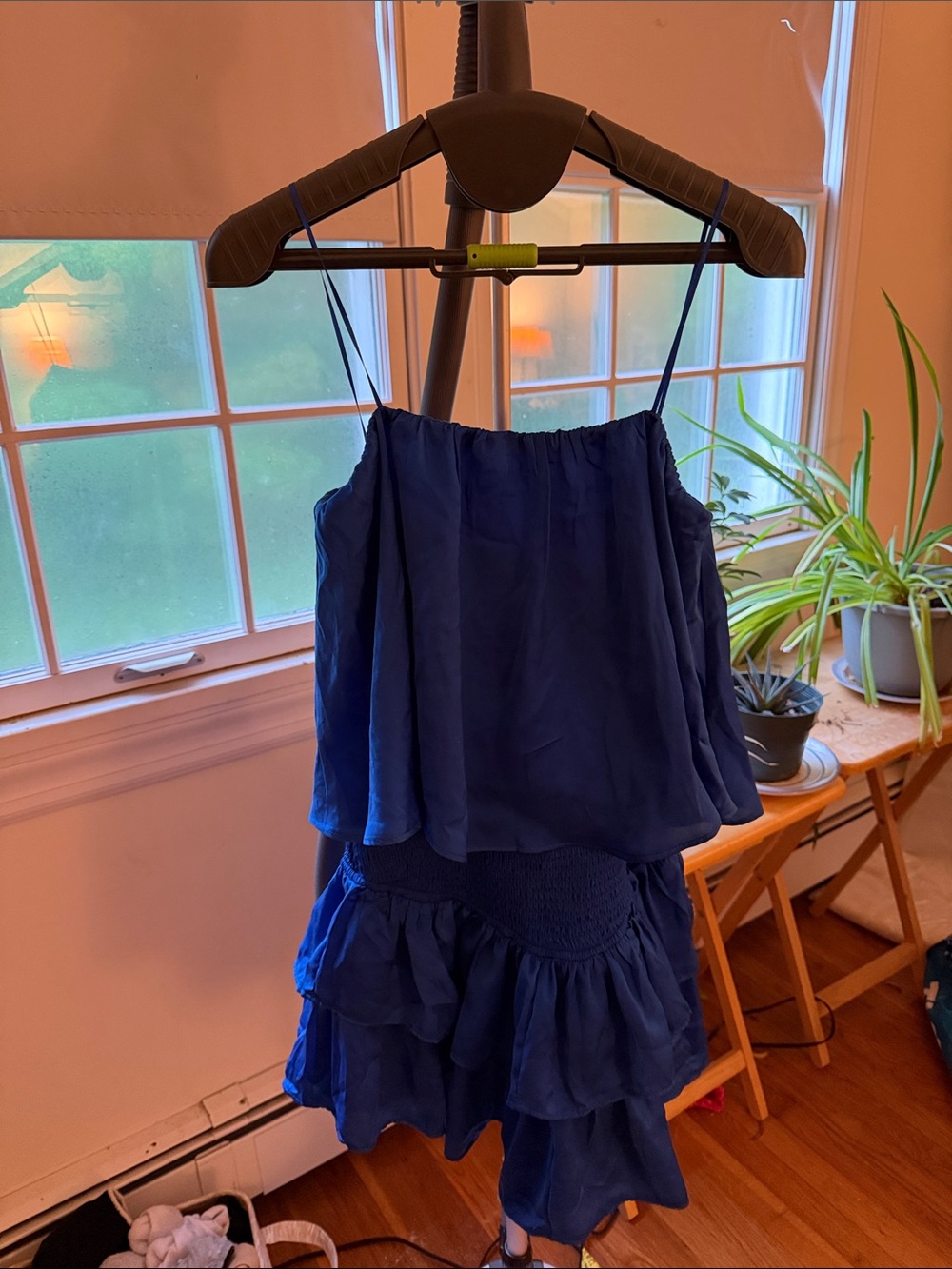 Blue Tiered Ruffle Romper